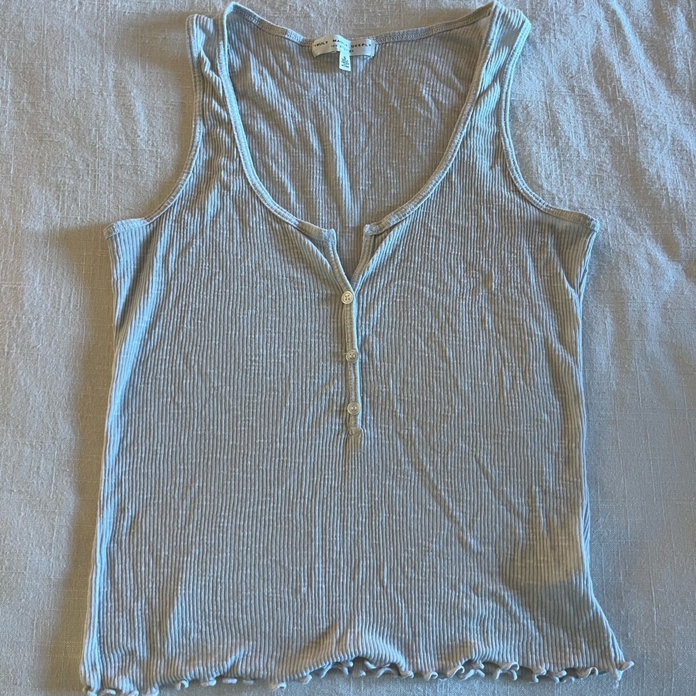 Cream Button Tank